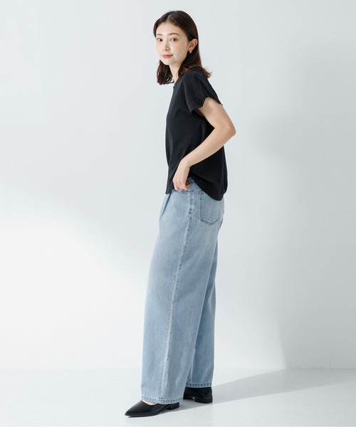 URBAN RESEARCH Sonny Label（アーバンリサーチサニーレーベル）の「ショルダージョーゼットフレンチプルオーバー（Tシャツ/カットソー・レディース・オフホワイト/ブラック/ミント・FREE）」の16枚目の写真