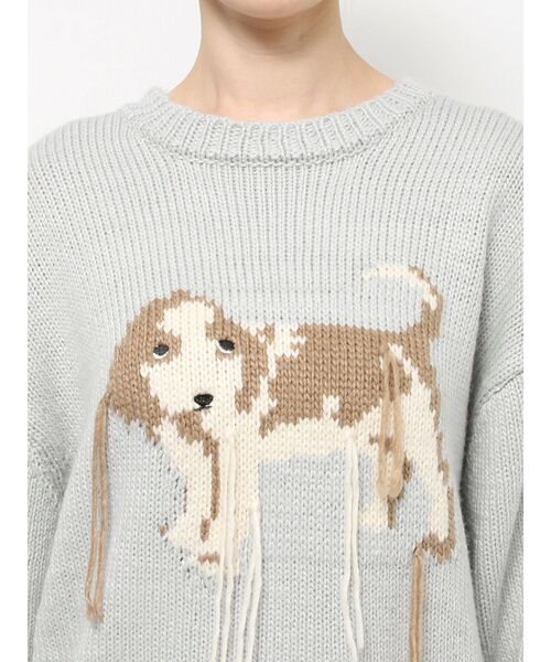 merry jenny(メリージェニー)の「vintage like dogニット / ヴィンテージライクドックニット(ニット/セーター・レディース・ライトブルー/ブラック/アイボリー・FREE)」の7枚目の写真