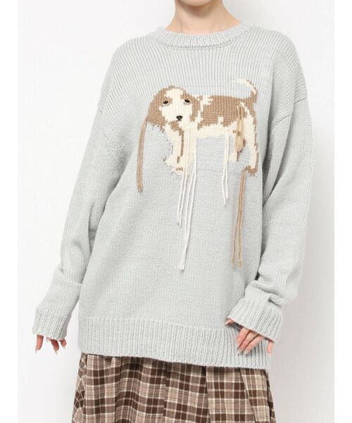merry jenny(メリージェニー)の「vintage like dogニット / ヴィンテージライクドックニット(ニット/セーター・レディース・ライトブルー/ブラック/アイボリー・FREE)」の15枚目の写真