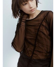 RBS / チュール アシメ ギャザー トップス