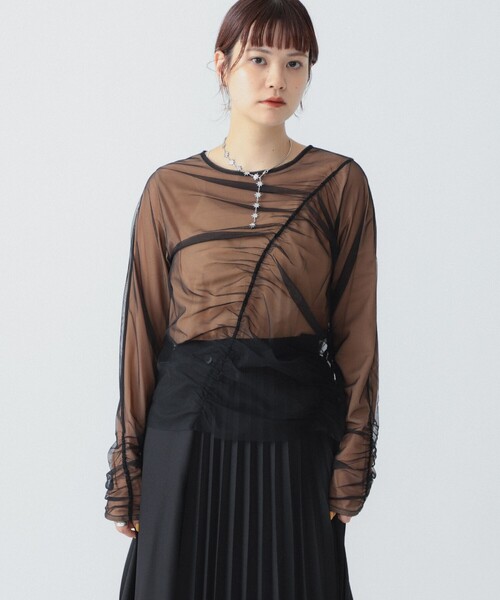 Ray Beams RBS シアー ドットプリントTシャツ*ベージュ系 Ray BEAMS（レイ ビームス）【7/17再値下げ】RBS / シアー