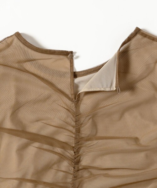 Ray BEAMS（レイビームス）の「RBS / チュール アシメ ギャザー トップス（Tシャツ/カットソー・レディース・ブラウン系その他5/ブラック・ONE SIZE）」の21枚目の写真