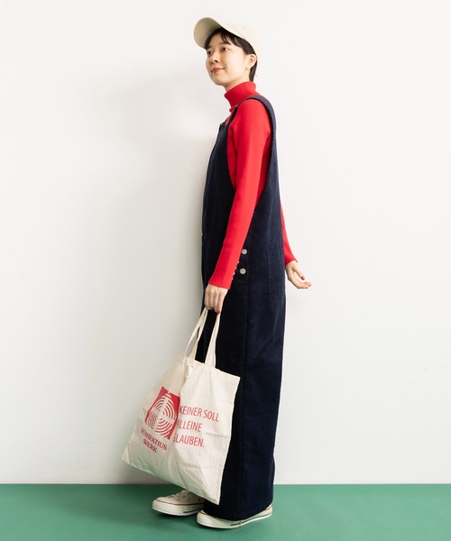 CHILD WOMAN（チャイルドウーマン）の「14Ｗコール オールインワン（サロペット/オーバーオール・レディース・ブラウン/ネイビー・FREE）」の3枚目の写真