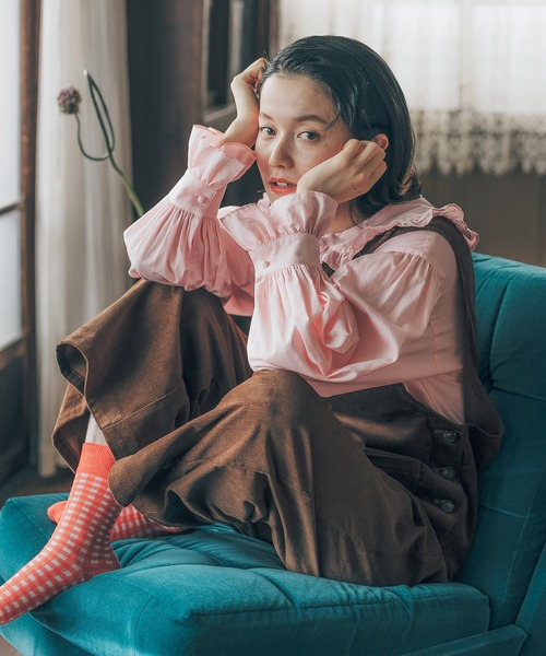 CHILD WOMAN（チャイルドウーマン）の「14Ｗコール オールインワン（サロペット/オーバーオール・レディース・ブラウン/ネイビー・FREE）」の13枚目の写真