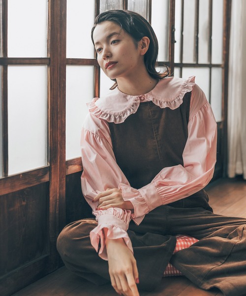 CHILD WOMAN（チャイルドウーマン）の「14Ｗコール オールインワン（サロペット/オーバーオール・レディース・ブラウン/ネイビー・FREE）」の12枚目の写真