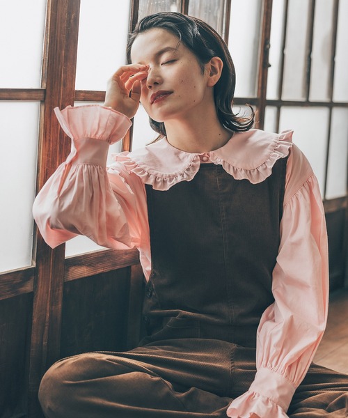 CHILD WOMAN（チャイルドウーマン）の「14Ｗコール オールインワン（サロペット/オーバーオール・レディース・ブラウン/ネイビー・FREE）」の11枚目の写真