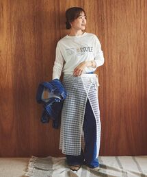le.coeur blanc | 格子柄レースラップレイヤードスカート(スカート)