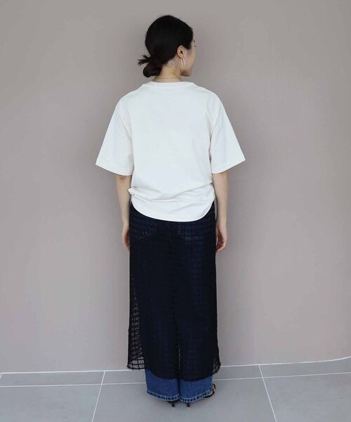 le.coeur blanc(ルクールブラン)の「格子柄レースラップレイヤードスカート(スカート・レディース・ブラック/オフホワイト・38)」の15枚目の写真