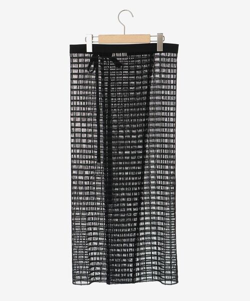 le.coeur blanc(ルクールブラン)の「格子柄レースラップレイヤードスカート(スカート・レディース・ブラック/オフホワイト・38)」の20枚目の写真