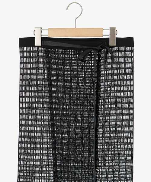 le.coeur blanc(ルクールブラン)の「格子柄レースラップレイヤードスカート(スカート・レディース・ブラック/オフホワイト・38)」の21枚目の写真