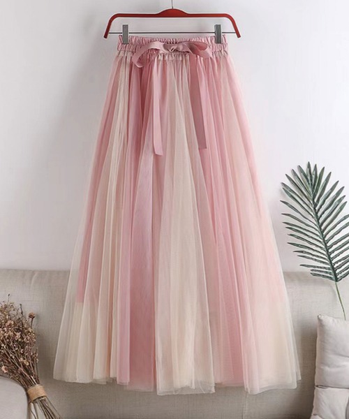 CORNERS(コーナーズ)の「グラデーションチュールスカート(スカート・レディース・ピンク/ブラック×ホワイト/ブラウン/ブルー/グレイッシュブルー/ブラック×ピンク/チャコールグレー・M)」の16枚目の写真