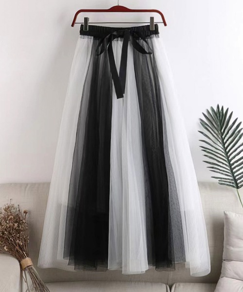 CORNERS(コーナーズ)の「グラデーションチュールスカート(スカート・レディース・ピンク/ブラック×ホワイト/ブラウン/ブルー/グレイッシュブルー/ブラック×ピンク/チャコールグレー・M)」の18枚目の写真