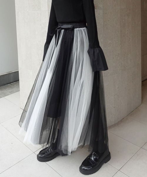 CORNERS(コーナーズ)の「グラデーションチュールスカート(スカート・レディース・ピンク/ブラック×ホワイト/ブラウン/ブルー/グレイッシュブルー/ブラック×ピンク/チャコールグレー・M)」の15枚目の写真