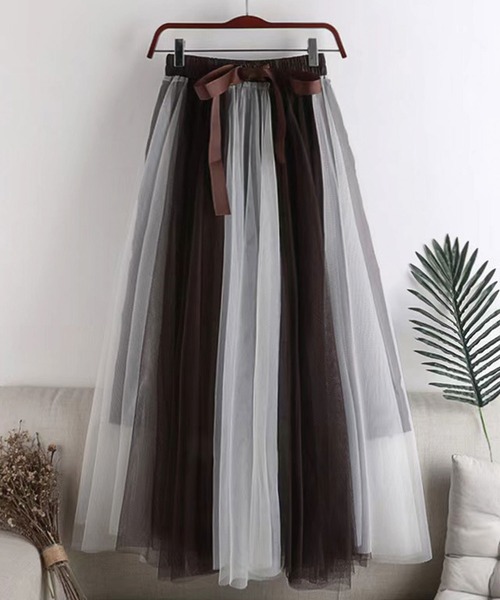 CORNERS(コーナーズ)の「グラデーションチュールスカート(スカート・レディース・ピンク/ブラック×ホワイト/ブラウン/ブルー/グレイッシュブルー/ブラック×ピンク/チャコールグレー・M)」の21枚目の写真