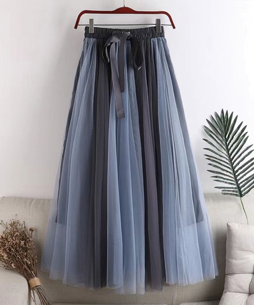 CORNERS(コーナーズ)の「グラデーションチュールスカート(スカート・レディース・ピンク/ブラック×ホワイト/ブラウン/ブルー/グレイッシュブルー/ブラック×ピンク/チャコールグレー・M)」の22枚目の写真