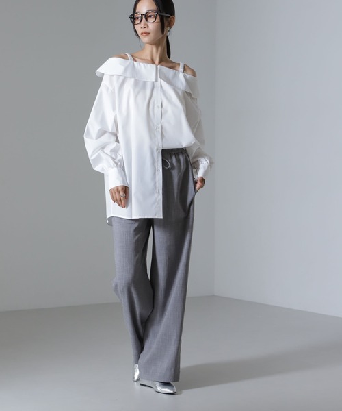 NANO universe（ナノユニバース）の「ベイカーイージードロストパンツ（セットアップ可）（その他パンツ・レディース・ベージュ/グリーン/ブラック・FREE）」の5枚目の写真