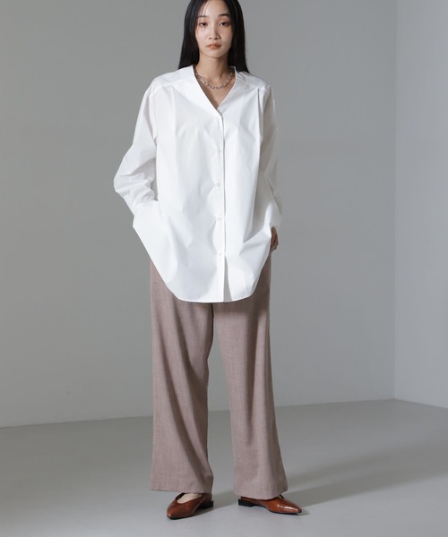 NANO universe（ナノユニバース）の「ベイカーイージードロストパンツ（セットアップ可）（その他パンツ・レディース・ベージュ/グリーン/ブラック・FREE）」の14枚目の写真