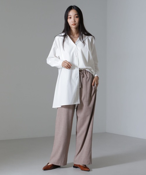 NANO universe（ナノユニバース）の「ベイカーイージードロストパンツ（セットアップ可）（その他パンツ・レディース・ベージュ/グリーン/ブラック・FREE）」の17枚目の写真