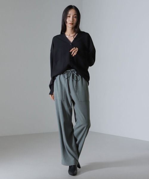 NANO universe（ナノユニバース）の「ベイカーイージードロストパンツ（セットアップ可）（その他パンツ・レディース・ベージュ/グリーン/ブラック・FREE）」の22枚目の写真