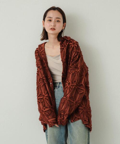 SENSE OF PLACE by URBAN RESEARCH（センスオブプレイスバイアーバンリサーチ）の「フリンジジャガードレギュラーカラーシャツ（シャツ/ブラウス・メンズ・レッド/カーキ/ライトブルー・MEDIUM/LARGE）」の3枚目の写真