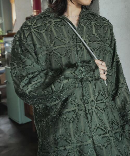 SENSE OF PLACE by URBAN RESEARCH（センスオブプレイスバイアーバンリサーチ）の「フリンジジャガードレギュラーカラーシャツ（シャツ/ブラウス・メンズ・レッド/カーキ/ライトブルー・MEDIUM/LARGE）」の9枚目の写真