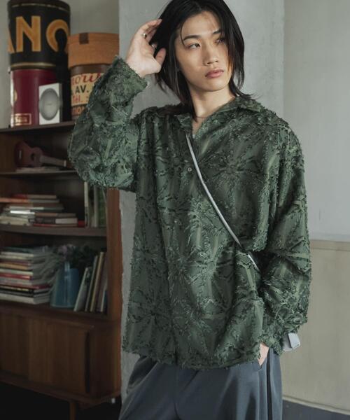 SENSE OF PLACE by URBAN RESEARCH（センスオブプレイスバイアーバンリサーチ）の「フリンジジャガードレギュラーカラーシャツ（シャツ/ブラウス・メンズ・レッド/カーキ/ライトブルー・MEDIUM/LARGE）」の11枚目の写真