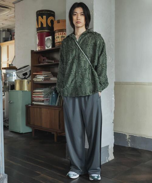 SENSE OF PLACE by URBAN RESEARCH（センスオブプレイスバイアーバンリサーチ）の「フリンジジャガードレギュラーカラーシャツ（シャツ/ブラウス・メンズ・レッド/カーキ/ライトブルー・MEDIUM/LARGE）」の12枚目の写真