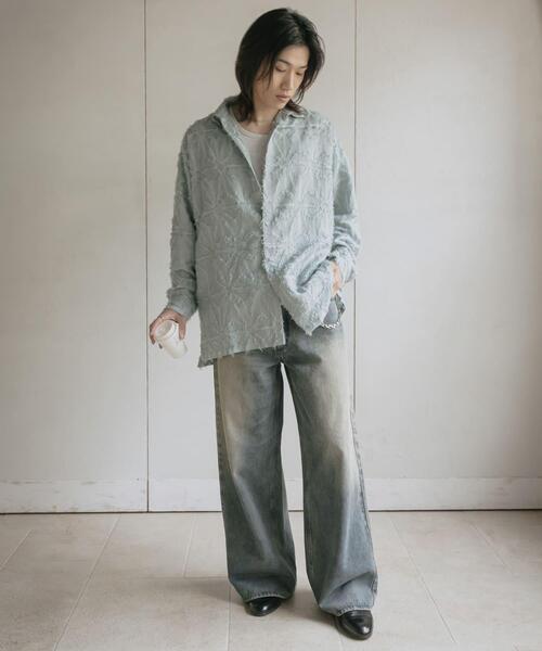 SENSE OF PLACE by URBAN RESEARCH（センスオブプレイスバイアーバンリサーチ）の「フリンジジャガードレギュラーカラーシャツ（シャツ/ブラウス・メンズ・レッド/カーキ/ライトブルー・MEDIUM/LARGE）」の7枚目の写真