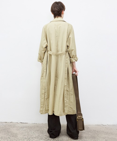 セール】【TAGEECHITA】軽やかシワ加工 ロング丈ステンカラー