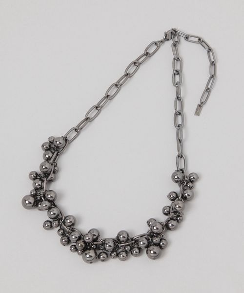 JEANASIS(ジーナシス)の「ランダムボールネックレス/139317(ネックレス・レディース・シルバー/ブラック・FREE)」の3枚目の写真