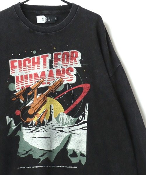 セール】Vintage Style Fiction Movie LS Tee/オーバーサイズ 