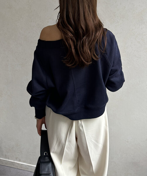 ボートネック刺繍ロゴプルオーバー（Tシャツ/カットソー）｜Thevon