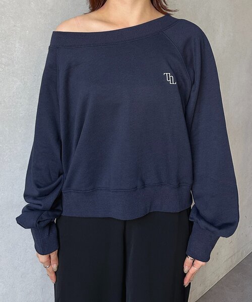 【新品タグ付き】マディソンブルー ボートネックプルオーバー ブラック 刺繍ロゴ ボートネック刺繍ロゴプルオーバー（Tシャツ/カットソー）｜Thevon