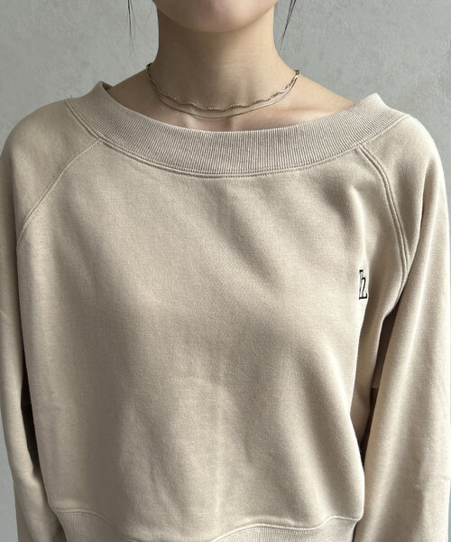 ボートネック刺繍ロゴプルオーバー（Tシャツ/カットソー
