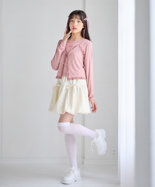 poirs mellowキャミ　ピンク カップ付きキャミソール マイメロディ♡クロミ × AMOSTYLE