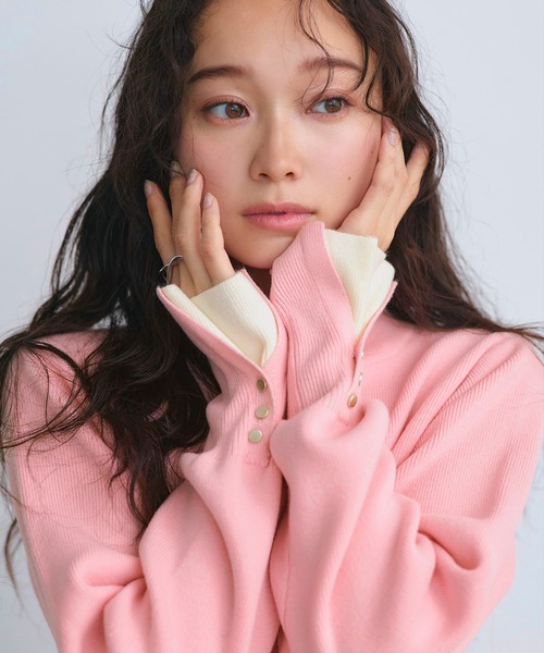 ANYA HINDMARCH ピンク 長袖ニット L L/ピンク アニヤハインドマーチ カシミヤクルーネックセーター タグ付