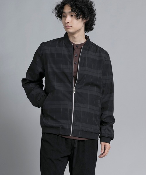 aimoha(アイモハ)の「aimoha men Urban Grid Bomber(ミリタリージャケット・メンズ・ブラック/ベージュ/グリーン・MEDIUM/LARGE/X-LARGE/XX-LARGE/XXX-LARGE)」の1枚目の写真
