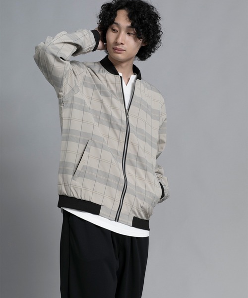 aimoha(アイモハ)の「aimoha men Urban Grid Bomber(ミリタリージャケット・メンズ・ブラック/ベージュ/グリーン・MEDIUM/LARGE/X-LARGE/XX-LARGE/XXX-LARGE)」の15枚目の写真