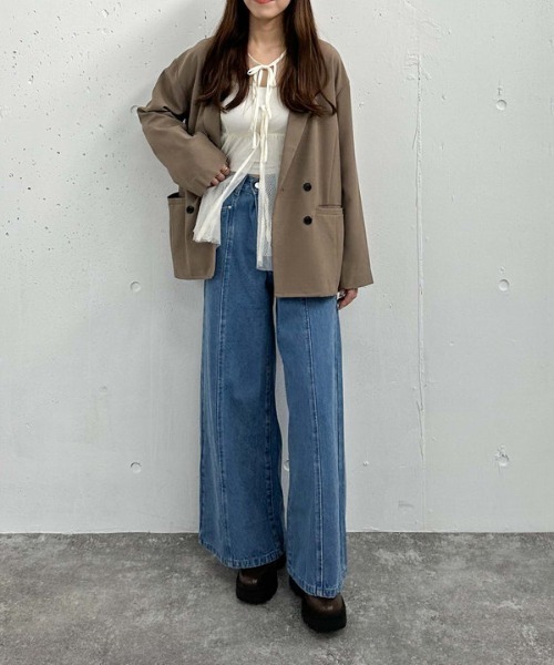 archives（アルシーヴ）の「【セットアップ対応】ダブルテーラードジャケット（テーラードジャケット・レディース・アイボリー/ブラック/モカ・MEDIUM）」の8枚目の写真