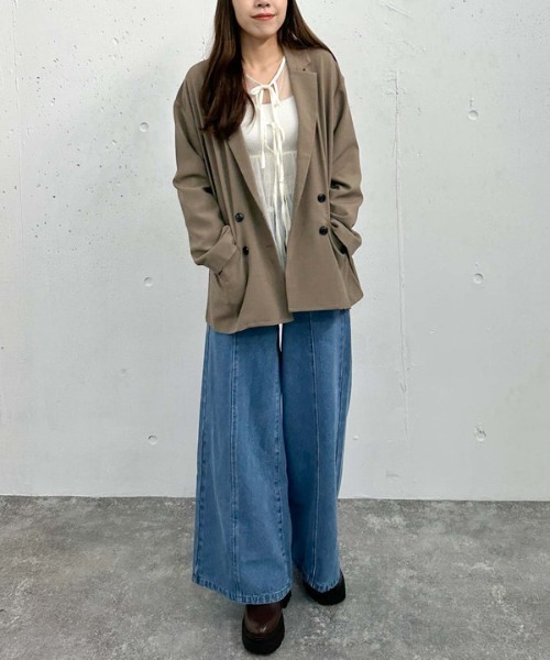 archives（アルシーヴ）の「【セットアップ対応】ダブルテーラードジャケット（テーラードジャケット・レディース・アイボリー/ブラック/モカ・MEDIUM）」の11枚目の写真