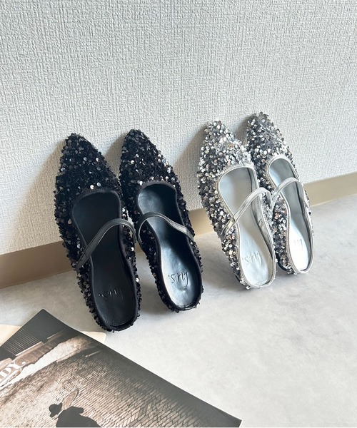 lus.(ラスドット)の「lus. スパンコールフラットミュール(サンダル・レディース・ブラック/シルバー・M/L/LL/S)」の19枚目の写真