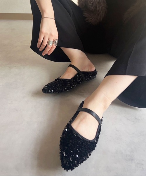 lus.(ラスドット)の「lus. スパンコールフラットミュール(サンダル・レディース・ブラック/シルバー・M/L/LL/S)」の20枚目の写真