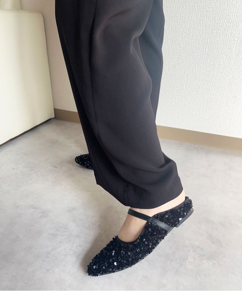 lus.(ラスドット)の「lus. スパンコールフラットミュール(サンダル・レディース・ブラック/シルバー・M/L/LL/S)」の6枚目の写真