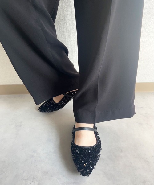 lus.(ラスドット)の「lus. スパンコールフラットミュール(サンダル・レディース・ブラック/シルバー・M/L/LL/S)」の5枚目の写真
