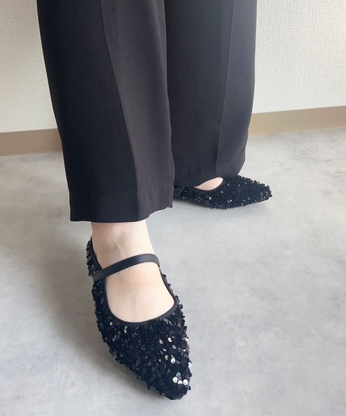 lus.(ラスドット)の「lus. スパンコールフラットミュール(サンダル・レディース・ブラック/シルバー・M/L/LL/S)」の4枚目の写真