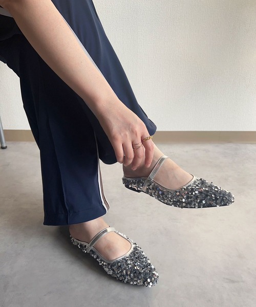 lus.(ラスドット)の「lus. スパンコールフラットミュール(サンダル・レディース・ブラック/シルバー・M/L/LL/S)」の7枚目の写真