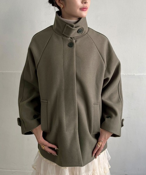 【セール】スリーブアレンジミディステンカラーコート（ステンカラーコート）｜Jewelobe（ジュエローブ）