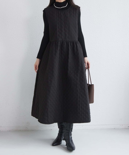 MAISON DE THERESE(メゾン ド テレーズ)の「秋冬キルティング ノースリーブロングワンピース(ワンピース・レディース・ブラック/アイボリー・FREE)」の9枚目の写真