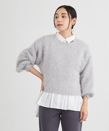 NICOLE white | ラメフリンジヤーンプルオーバー(ニット/セーター)