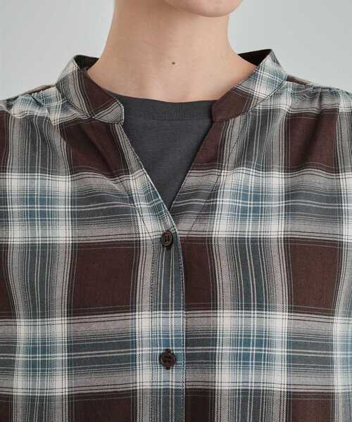 SHOO・LA・RUE（シューラルー）の「◆【洗える】着回しいろいろ 大人のためのチェックシャツワンピース（ワンピース・レディース・ブルー系1/モスグリーン系1/レッド系3・02/03/04）」の19枚目の写真